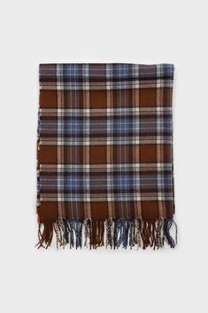 Brown and blue classic plaid scarf_1 London Brown, London Free, Brown And Blue, Ash Brown, Buy Now Pay Later, Summer Sale, Plaid Scarf, Buy Now, Home Accessories