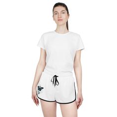 With a casual style and a relaxed fit for those easy-going days, these women's shorts are a highly versatile staple meant to be enjoyed on a daily basis. With a drawstring and edge-trim in black or white color, these shorts provide extra style points and custom comfort. Made with top-tier polyester material through and through, these shorts remain comfy throughout the entire day.  .: Material: 100% polyester .: Medium fabric (7.76 oz/yd²(263 g/m .: Relaxed fit .: Drawstring and edge trim in black or white color .: Curved bottom hem Sporty Relaxed Fit Pajama Shorts For Summer, Casual White Shorts For Leisure, White Leisure Shorts, Sporty Cotton Pajama Shorts For Vacation, Casual Pajama Shorts For Sports In Summer, Casual Pajama Shorts For Summer Sports, White Relaxed Fit Pajama Shorts For Leisure, White Relaxed Fit Pajama Shorts Athleisure, White Sporty Pajama Shorts With Relaxed Fit