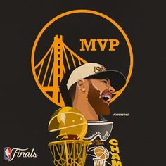 an image of a man with a basketball in front of the golden state warriors logo