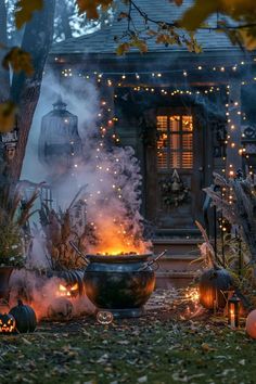 #street style room #modern mexican home #backyard renovations #lanvins Halloween Garden Party Decorations, Spooky Yard Ideas, Spooky Woods Halloween Decor, Halloweentown Yard Decor, Spooky Outdoor Decor, Classic Spooky Halloween Decor, Outdoor Fall And Halloween Decor, Yard Decor Halloween Diy, Garden Halloween Party