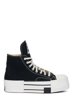 DRKSHDW - SHOES - Rick Owens Converse 70, Chris Owen, Rick Owens Drkshdw, Star Logo, Lacing Sneakers, Rubber Heels, Black Laces, Converse All Star, Men Shoes Size