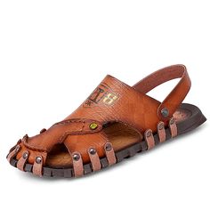 Color: Black,Brown,Khaki Closure Type: Slip-On Feature: Soft,Slip Resistant Size: US 10.5,US 8,US 9,US 10,US 11,US 11.5,US 7.5,US 8.5,US 6.5 Shoes Type: Outdoor Sandals Toe Type: Closed Toe Upper Material: PU Outsole Material: Rubber Outdoor Sandals, Shoe Boot Sandals, Black Khakis, Water Shoes, Sneaker Heels, Mens Slippers, Leather Flats, Shoe Style, Sandals Summer