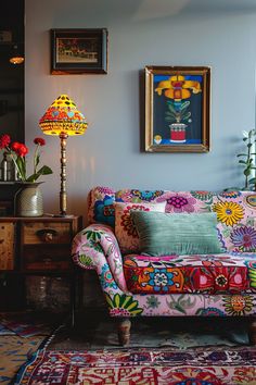 a living room filled with furniture and decor