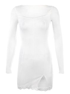 ⚡️Free Shipping 2022 Lace Paneled Split Long Sleeve Mini Dress White M under $28.00 in Dresses at AnotherChill.com Online. Style: Casual, Street. Color: White. Fabric Content: Cotton, Spandex. Fit Type: Slim fit. Sleeve Length: Long Sleeve. Neckline: Square Neck. Length: Mini Dress. ✓2022 SUMMER OUTFITS. Check reviews and buy Lace Paneled Split Long Sleeve Mini Dress today. Fitted Square Neck Mini Dress For Daywear, Fitted Mini Dress With Square Neck For Daywear, Fitted Mini Dress For Daywear, Chic Bodycon Dress For Daywear, Fitted Long Sleeve Dress For Daywear, Spring Daywear Fitted Bodycon Dress, Fitted White Bodycon Dress For Fall, Spring Bodycon Dress For Daywear, White Fitted Bodycon Dress For Fall