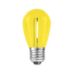 a yellow light bulb on a white background