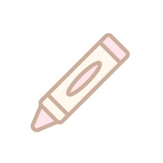 a pink pencil with an eraser on the tip is shown in this drawing style