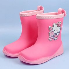 Make rainy days perfectly charming with our Hello Kitty Cartoon Print Rain Shoes. Featuring adorable Hello Kitty designs, these waterproof shoes keep you dry and stylish. Let your little one splash in puddles with confidence, embracing the playful spirit of this favorite character in any weather. Specification: Boot Type: Rain Boots Fit: Fits true to size; take your normal size Lining Material: LYCRA Closure Type: Slip-On Item Type: Casual Shoes Outsole Material: PVC Insole Material: PU Upper Ma Non-slip Rain Boots, Cute Waterproof Boots With Round Toe, Cute Waterproof Outdoor Rain Boots, Cute Waterproof Rain Boots For Outdoor, Non-slip Rain Boots For Rainy Season, Pink Waterproof Boots For Rainy Season, Playful Waterproof Round Toe Rain Boots, Waterproof Pink Boots For Rainy Season, Pink Non-slip Rain Boots With Round Toe