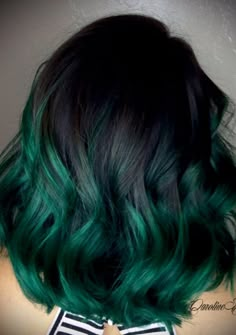 First-Time Green Hair: Fabulous Ideas Hair Color Emerald Green, Teal Hair Color, Ombré Balayage, Grey Ombre Hair, Hair Color Asian