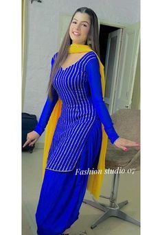 Fashion: #fashion, #style, #outfitinspiration, #beauty Yellow Dupatta, Suit Salwar, Designer Punjabi Suits, Hot Dresses Tight, Beautiful Casual Dresses, Punjabi Dress, Patiala Salwar