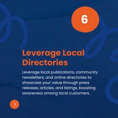 a blue book cover with the title 6 leverage local directorys