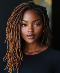 Trendy Faux Locs with Maple  🍁 Wine Red Highlights, Natural Fall Hair, Hair Colors For Dark Skin, Soft Locks, Natural Hair Fall, Hair Color For Dark Skin, Embrace Natural Beauty, Colors For Dark Skin, Dreadlock Styles