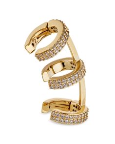 Nadri Small Fortune Pave Triple Cuff Clip On Climber Earring in 18K Gold Plated Climber Earrings, Jewellery Design, Metal Earrings, Trendy Accessories, Trendy Jewelry, Fashion Accessories Jewelry, Gold Plated Jewelry, Accessories Jewelry, Fashion Details