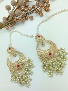 BEST SELLER | Indian hydrabadi Jadau Chandbali Earrings with Saharay | statement Jewelry | Pakistani Temple Style Bridal Earrings With Tilla For Eid, Temple Jewelry Earrings For Eid Celebrations, Traditional Hand Set Bridal Earrings For Eid, Elegant White Earrings For Navratri, Temple Jewelry Bridal Earrings For Eid Celebration, White Danglers For Eid Gift, White Danglers As Gift For Eid, Festive White Danglers With Intricate Design, Temple Jewelry Chandbali Earrings For Eid