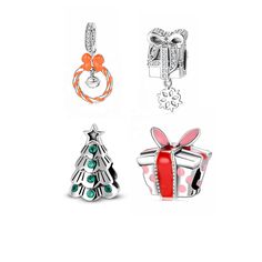 Wow Charms 925 Sterling Silver Charms Christmas Gifts Enamel Gift Box Christmas Tree Beads. Charms fit for Pandora Bracelets. ♡ MATERIALS：100% 925 Sterling Silver. ♡ PRACTICABILITY：Compatible with snake chain bracelet, fit for pandora bracelet and necklace. ♡ As A GOOD GIFT：A good gift for girlfriend, wife, family or best friend on Christmas, holiday, Valentine's Day, birthday or anniversary, etc. Box Christmas Tree, Christmas Tree Beads, Gift Box Christmas, Sterling Silver Charms, Snake Chain Bracelets, Beads Charms, Pandora Bracelets, Christmas Box, Pandora Bracelet