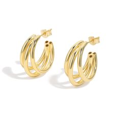 925 Sterling Silver;18K Gold Plated;Nickel-free & Hypoallergenic. Earring Hoops, Link Earrings, Silver Pieces, Gold Hoop Earrings, Body Oil, Jewelry Care, Rhodium Plated, Jewelry Pieces, Gold Earrings