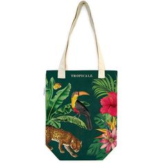 Cavallini & Co, Tropical Style Multicolor Tote Shoulder Bag, Cotton Tote Bag With Plant Print, Tropical Pink Tote Bag, Everyday Butterfly Print Tote Bag, Vintage Tote Bag, Stylish Tote Bag, Everyday Items, Cotton Totes