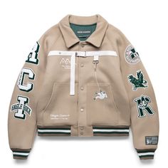 Reese Cooper Outerwear RESEARCH DIVISION WOOL VARSITY JACKET Working In Fashion, Reese Cooper, Chenille Patches, Tonal Embroidery, Classic Americana, Chest Strap, Cooper S, Patches Jacket