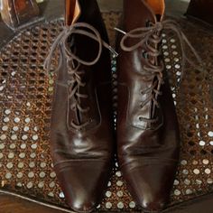 Robert Clergerie Lace Up Ankle Boots. Rich, Warm Brown Leather, Size 6.5, Made In France. Overall Excellent Condition, Very Tiny Scuffs, Not Easily Visible While Being Worn. Robert Clergerie, Warm Brown, Lace Up Ankle Boots, Made In France, Bootie Boots, Brown Leather, Ankle Boots, Lace Up, Size 6