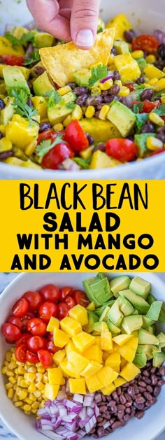 black bean salad with mango and avocado