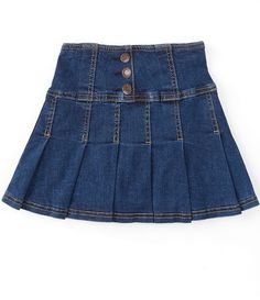 Flared Denim Skirt, Pleated Denim Skirt, Pleated Denim, Hippie Girl, Girls Summer Outfits, Cute Skirts, Denim Flares, Korean Outfits, Dillard's