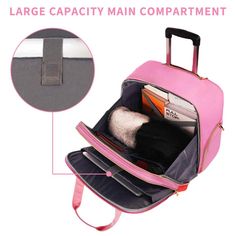 Rectangular Pink Travel Case, Portable Pink Travel Case, Portable Pink Rectangular Luggage, Briefcase For Women, Rolling Laptop Bag, Rolling Briefcase, Baseball Backpack, Briefcase Women, Leather Briefcase Men