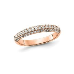 a rose gold wedding band with diamonds