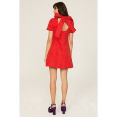 Red crepe (60% Cotton, 40% Polyester). Shift. Short sleeves. Mock neck. Back zipper closure. 34.5" from shoulder to hemline. Imported. Red High Neck Dress For Summer, Staud Midi Dress For Workwear, Staud Midi Dress For Work, Chic Staud Midi Dress For Work, Red Mini Dress With Back Zipper For Spring, High Neck Red Midi Dress For Spring, Red Dresses With Back Zipper For Spring, Red Spring Dresses With Back Zipper, Chic Red Dress With Back Zipper