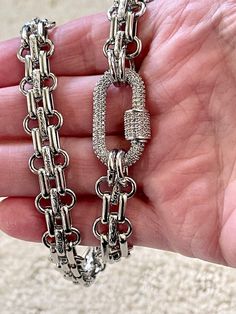 Silver Carabiner Necklace-chunky Multilink Chain | Etsy Carabiner Necklace, Necklace Photo, Trending Jewelry, Necklace Elegant, Ring Styles, Bead Pendant, Photo Locket, Mint Color, Affordable Jewelry