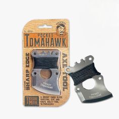 an image of a pocket tool in the packaging for tom hawk's survival gear