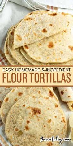 Stop eating store-bought tortillas that are full of preservatives! Make these easy, soft, fluffy tortillas in the comfort of your own kitchen in less than an hour. With only 5 easy-to-find ingredients and minimal effort, your tacos and burritos will never taste better! Tortillas From Scratch, Flour Tortillas Recipe, How To Make Flour, Tortillas Recipe, Homemade Flour, Recipes With Flour Tortillas, How To Make Tortillas, Tacos And Burritos