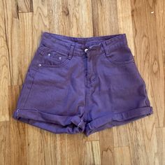 Brand New, Never Worn. Slightly Small On 5’6”, 125lb Woman. From Cosmique Studio. Size Medium. Denim. Thrifting Moodboard, Purple Shorts, Color Purple, Size Medium, Womens Shorts, Brand New, Purple, Women Shopping, Color