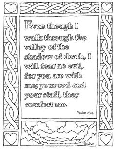 Psalm 23:4, Psalm 23 Coloring Page, 23 Psalm Printable, Psalm 139 Coloring Page, Psalm 25:4 Craft, Psalm 23 Printable, Bible Scenes, Sabbath Activities, Kid Printables