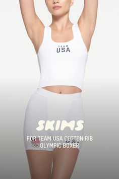 Our five-star Cotton Rib boxer with a soft and stretchy feel for breathable comfort. Detailed with a tonal Olympic label at the elastic waistband and front fly stitching. Features official graphics in support of the Team USA athletes participating in the Olympic Games Paris 2024. Fits true to size. | SKIMS Cotton Rib Olympic Boxer | White | XL | SKIMS For Team Usa Cotton Boxer Briefs For Summer Workout, White Sporty Boxer Briefs With Logo Waistband, Sporty Cotton Boxer Briefs For Gym, Sporty Boxer Briefs With Logo Waistband, Sporty Summer Boxer Briefs With Logo Waistband, Cotton Boxer Briefs For Gym, Cotton Athleisure Boxer Briefs For Workout, Sporty Cotton Boxer Briefs For Workout, Basic Fitted Boxer Briefs For Sports