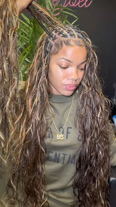 4/27/30 with #4 braiding hair Faux Locs With Curls, Locs With Curls, Boho Faux Locs, Faux Locs, Locs