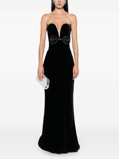 Alessandra Rich Black Dress, Neck Bones, Boned Bodice, Gown Black, Velvet Gown, Alessandra Rich, Wardrobe Edit, Yoko London, Exclusive Fashion