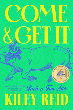 the book cover for come and get it, with an image of a cow running