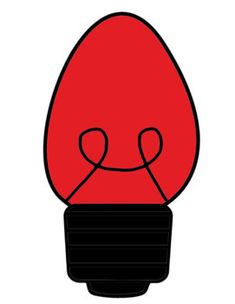 a red light bulb with a smiley face drawn on it's side and eyes closed