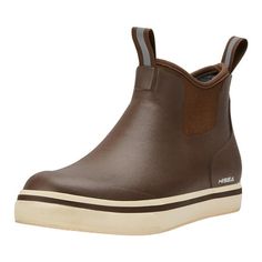 HISEA Men's Rain Boots Saltwater Fishing Booties Waterproof Ankle Rain Boots with High Traction US Size 6-14 Size: 7.  Color: Brown.  Gender: male.  Age Group: adult. Deck Boots, Fishing Boots, Ankle Rain Boots, Mens Rain Boots, Boots High, Saltwater Fishing, Size 13, Boots Men, Rain Boots