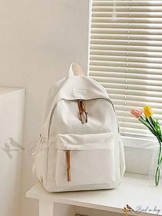 Bird in Bag - Womens High Capacity Waterproof College Backpack - Perfect for School, College, Elementary School, Middle School, High School, Outdoor Activities, White Backpack For Outdoor And Back To School, White Large Capacity Backpack For Outdoor, Back To School White Outdoor Backpack, White Standard Backpack For Outdoor, White Backpack With Pockets For Daily Use, White Outdoor Backpack, White Softback Bag For Outdoor Use, White Softback Bag For Outdoor, White Outdoor Standard Backpack