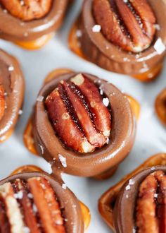 chocolate covered donuts with bacon on top