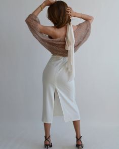 Hello, I'm the one, who won't let you down - beige mohair shawl. I will comfort you, keep you warm and will make you smile.I'm 100% hand made and proud of that. I consist of 70% italian kid mohair and 30% of silk, which makes me incredibly natural. I'm quite unique as could be worn all year long.I'M AVAILABLE IN OTHER COLORS!!!🌈I'm in one size and one size fits all because my measurements are :❤️   Width -65 cm❤️   Lengths -90 cmIf you would like me in other size, you could request a custom ord Elegant Beige Wrap For Fall, Elegant Beige Wraps For Fall, Chic Wedding Shawl, Elegant Beige Wrap For Winter, Elegant Beige Winter Wrap, Mohair Shrug Crochet Pattern, Mohair Shrug, Crochet Mohair Bolero, Luxury Beige Mohair Cardigan