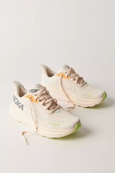 HOKA® Clifton 9 Sneakers | Free People Blue Cosmos, Womens Gym Shoes, Peach Parfait, Hoka Bondi 8, Hoka Clifton 9, Clifton 9, Hoka Clifton, Hoka Shoes, Coral Peach