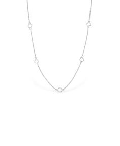 adoré 925 Sterling Silver Circle Links Necklace: Adjustable 40 - 42½ cm. Sterling Silver White Gold Necklace With Chain, Classic Silver Jewelry With Delicate Chain, Classic Sterling Silver Necklaces With Clavicle Chain, Classic Necklaces With Sterling Silver Clasp, Minimalist White Gold Necklace With Sterling Silver Clasp, Sterling Silver Link Jewelry For Anniversary, Classic Sterling Silver Chain Necklace For Anniversary, Classic Sterling Silver Clavicle Chain Necklaces, Classic Silver Chain Necklaces