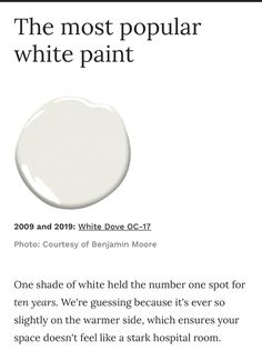 the most popular white paint is in this article