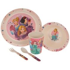 disney princess dinnerware set with utensils