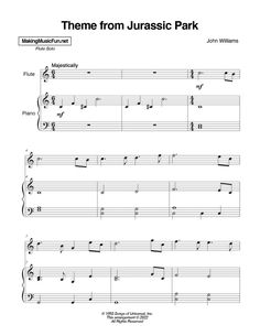 the music score for theme from jurasic park