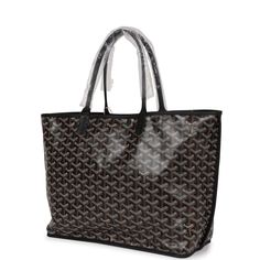 This Goyard Black Anjou PM Bag is in Goyardine Canvas with palladium hardware, tonal stitching, black Chevroches Calfskin lining, and a detachable black coin purse.This bag is reversible.Origin: FranceCondition: New and never wornAccompanied by: Goyard dustbag, retail UPC, removable pouchMeasurements: 18.5" x 11" x 5.9" ; 7.5" shoulder strap Black Monogram Canvas Shoulder Bag With Dust Bag, High-end Black Coated Canvas Shoulder Bag, Black Monogram Canvas Shoulder Bag For Everyday Use, High-end Black Coated Canvas Bags, Black Large Capacity Monogram Canvas Bag, Black Monogram Canvas Bag For Everyday Use, Black Monogram Canvas Bag For Shopping, Black Monogram Canvas Bags For Everyday Use, Black Monogram Canvas Shopping Bag