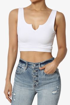 Effie Scoop Neck Ribbed Seamless Crop Tank Top WHITE_1 White Seamless Tank Crop Top, White Cropped Stretch Tank Top, White Sleeveless Seamless Crop Top, White Ribbed Scoop Neck Crop Top, Trendy White Seamless Crop Top, White Seamless V-neck Crop Top, Casual White Seamless Crop Top, White Seamless Crop Tank Top, White Ribbed Crop Top Tank Top