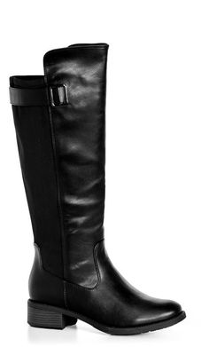 Shop Evans Black Faux Leather Knee High Boots at Yours Clothing. Discover women’s plus size clothing in sizes 10-36 with fast delivery. Leather Knee High Boots, Black Boots Tall, Knee High Leather Boots, Fashion Fits, Tall Boots, Boot Shop, Black Faux Leather, Black Design, Plus Size Clothing