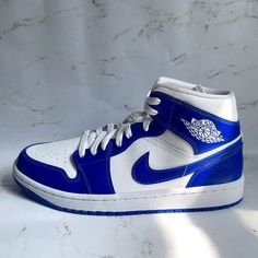 Size: 10.5 Colorway: White/Hyper Royal Blue Style: Bq6472 Brand New- Never Worn Custom Blue Leather Mid-top Sneakers, Blue Leather Mid-top Custom Sneakers, Blue Leather High-top Sneakers With Boost Midsole, Blue High-top Leather Basketball Shoes, Blue Leather High-top Basketball Shoes, Blue Custom Lace-up Sneakers With Abzorb Midsole, Custom Blue High-top Sneakers With Boost Midsole, Blue High-top Custom Sneakers With Boost Midsole, Blue High-top Leather Jordan Shoes